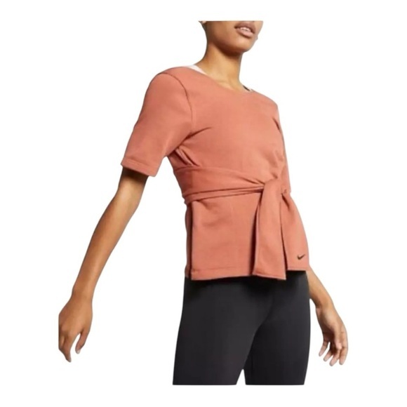 Nike Tops - Nike Studio Yoga Training‎ Top SS Wrap Rust Size Small